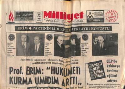Milliyet Halk Gazetesi 21 Mart 1971 - Yazar Falih Rıfkı Atay Öldü GZ118205 - 1