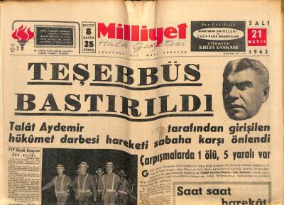 Milliyet Halk Gazetesi 21 Mayıs 1963 - İstanbul Radyosuna Yapılan Silahlı Baskın GZ79087 - 1