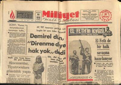 Milliyet Halk Gazetesi 21 Nisan 1969 - El Fethde Bir Halk Savaşına Hazırlanıyor GZ88843 - 1