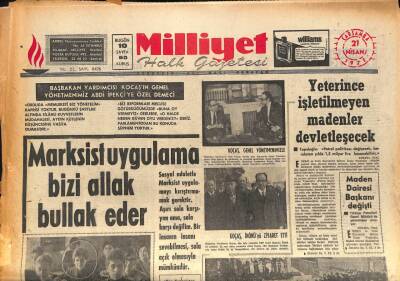 Milliyet Halk Gazetesi 21 Nisan 1971 - Günaydının Beraet Kararını Yargıtay Bozdu GZ85946 - 1