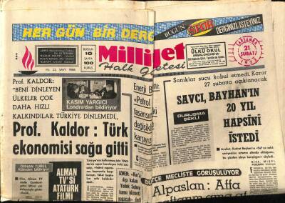 Milliyet Halk Gazetesi 21 Şubat 1973 - Prof. Kaldor Türk Ekonomisi Sağa Gitti GZ67939 - 1