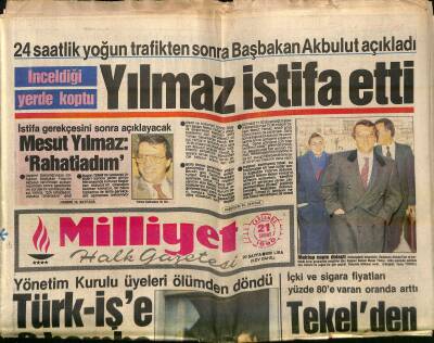 Milliyet Halk Gazetesi 21 Şubat 1990 - Yalçın Menteş Ölümden Döndü - USAŞın Satışına Yargı Engeli GZ118215 - 1