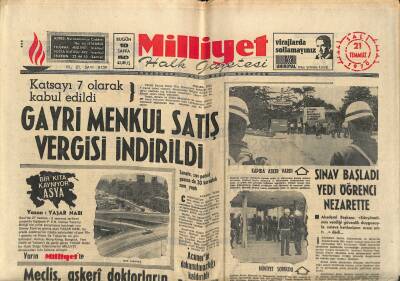 Milliyet Halk Gazetesi 21 Temmuz 1970 - Gayri Menkul Satış Vergisi İndirildi - 7 Orgeneral Emekli Oluyor GZ121607 - 1