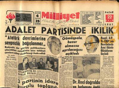 Milliyet Halk Gazetesi 22 Ekim 1961 - Dr. Reel Doğruldu Ve Babasını Öptü GZ79038 - 1