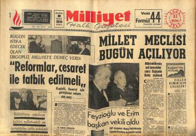 Milliyet Halk Gazetesi 22 Ekim 1965 - Feyzioğlu Ve Erim Başkan Vekili Oldu GZ91583 - 1