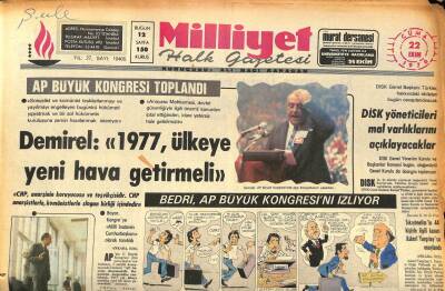 Milliyet Halk Gazetesi 22 Ekim 1976 - Yazarlar Sendikası , Yeni Okul Kitaplarına Direnme Önerdi GZ85662 - 1