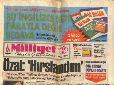 Milliyet Halk Gazetesi 22 Ekim 1992 - Talabani-Apo Bir Gizli Aşk - Çıplak Ladyye Son Darbe GZ122966 - 1