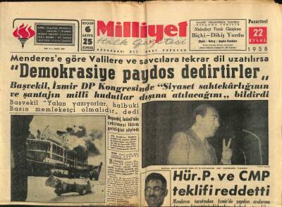 Milliyet Halk Gazetesi 22 Eylül 1958 - Kadeş Vapuru Dün Yanıyordu GZ79264 - 1