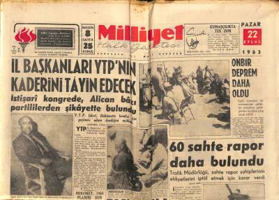Milliyet Halk Gazetesi 22 Eylül 1963 - Antakyadaki Sen Piyer Kilisesini Papalık Haç Yeri İlan Etti GZ92850 - 1