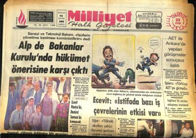 Milliyet Halk Gazetesi 22 Eylül 1979 - Alp de Bakanlar Kurulunda Hükümet Önerisine Karşı Çıktı GZ86222 - 1