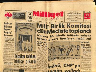 Milliyet Halk Gazetesi 22 Haziran 1960 - Uşak Hadiselerinin Bir Tertip Olduğu Açıklandı GZ79240 - 1