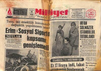 Milliyet Halk Gazetesi 22 Haziran 1971 - İrfan Solmazer İstanbulda Tutuklandı GZ81975 - 1