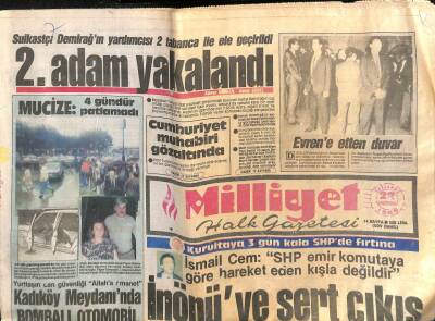 Milliyet Halk Gazetesi 22 Haziran 1988 - Suikastçı Demirağın Yardımcısı 2 Tabanca İle Ele Geçirildi GZ105213 - 1