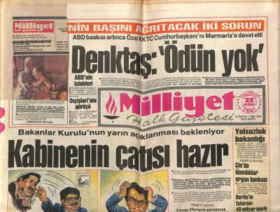 Milliyet Halk Gazetesi 22 Haziran 1991 - Kabinenin Çatısı Hazır GZ76849 - 1