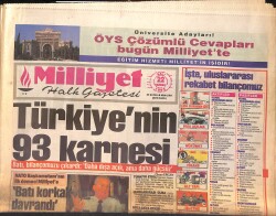 Milliyet Halk Gazetesi 22 Haziran 1993 - Hüseyinov Darbe Yaptı - Özer Çiller'e Silah - Türkiye'nin 93 Karnesi GZ161153 - Gökçekoleksiyon
