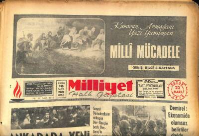 Milliyet Halk Gazetesi 22 Mart 1970 - Milli Atlet Cengiz Akıncı Şarkıcı Oldu GZ86693 - 1