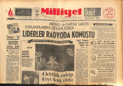 Milliyet Halk Gazetesi 22 Mayıs 1966 - Ecevit Kanunsuz Süleyman Devri Başladı dedi GZ92738 - 1