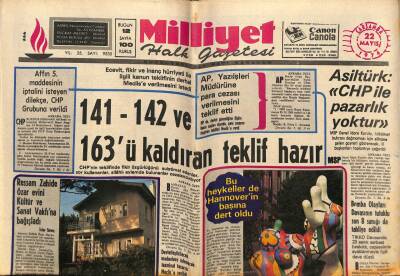Milliyet Halk Gazetesi 22 Mayıs 1974 - Ressam Zahide Özar Evini Kültür Ve Sanat Vakfına Bağışladı GZ81825 - 1