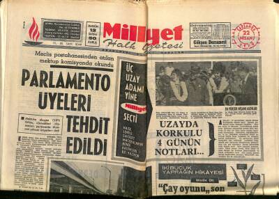 Milliyet Halk Gazetesi 22 Nisan 1970 - Ege Üniversitesinde Öğrenciler Çatıştı - Parlamento Üyeleri Tehdit Edildi GZ118244 - 1