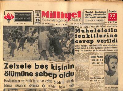 Milliyet Halk Gazetesi 22 Şubat 1956 - Bağdat Paktının Yıldönümü Kutlanıyor GZ88670 - 1