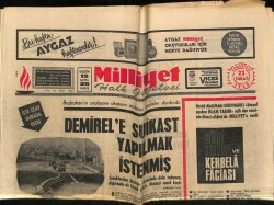 Milliyet Halk Gazetesi 22 Şubat 1969 - Demirele Suikast Yapılmak İstenmiş GZ69994 - 1