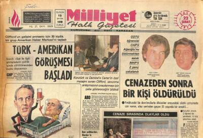 Milliyet Halk Gazetesi 22 Şubat 1977 - ODTÜ Öğrencisi CHPli Ağaoğlunu Öldürmekten Sanık MHPli 2 Genç Yakalandı GZ85720 - 1