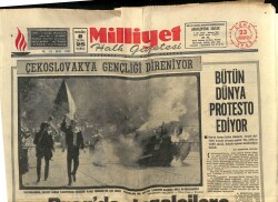 Milliyet Halk Gazetesi 23 Ağustos 1968 - Çekoslovakya Gençliği Direniyor GZ70482 - 2