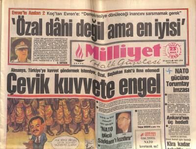 Milliyet Halk Gazetesi 23 Aralık 1990 - İsanın Peşindeki Türkler - Almanya , Türkiyeye Kuvvet Göndermek İstemiyor GZ119406 - 1