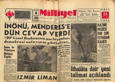 Milliyet Halk Gazetesi 23 Eylül 1958 - Irak Ataşesi Ankarada Basın Toplantısı Yaptı GZ79265 - 1