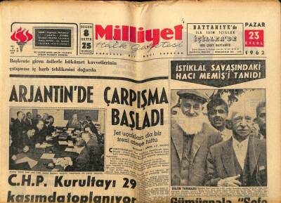 Milliyet Halk Gazetesi 23 Eylül 1962 - Arjantinde Çarpışma Başladı GZ74513 - 1