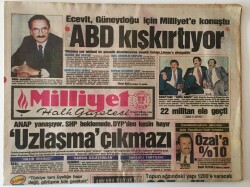Milliyet Halk Gazetesi 23 Eylül 1989 - Uzlaşma Çıkmazı ANAP Yanaşıyor , SHP Beklemede , DYPden Kesin Hayır GZ16178 - 2