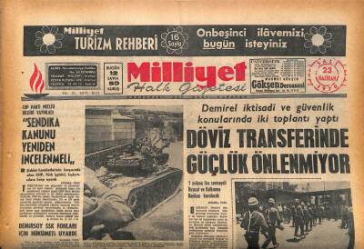 Milliyet Halk Gazetesi 23 Haziran 1970 - Orta Doğuda Transit Ticareti Türkiyeye Kaydı GZ86996 - 1