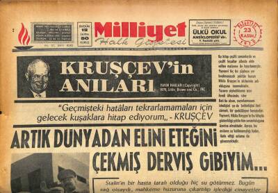 Milliyet Halk Gazetesi 23 Kasım 1970 - Doğu Pakistanda 166 Bin Ölü Var GZ86646 - 1