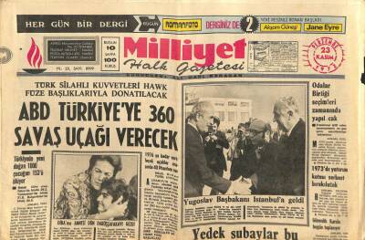 Milliyet Halk Gazetesi 23 Kasım 1972 - 1972 Güzellik Kraliçesi Feyzal Londraya Gitti - ABD Türkiyeye 360 Savaş Uçağı Verecek GZ113797 - 1