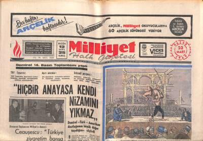 Milliyet Halk Gazetesi 23 Mart 1969 - Profesyonel Boksta Sesimizi Avrupada Duyurmağa Başladık GZ118784 - 1