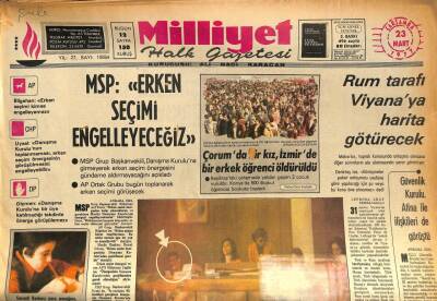 Milliyet Halk Gazetesi 23 Mart 1977 - Bir Genç Ayasofyayı Cami Yaptırmak İçin Banka Personelini Rehin Aldı GZ87046 - 1