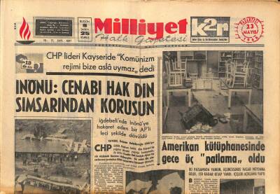 Milliyet Halk Gazetesi 23 Mayıs 1966 - Demirelin Evinde Dün Nikah Kıyıldı - İnönü Cenabı Hak Din Simsarından Korusun GZ92739 - 1