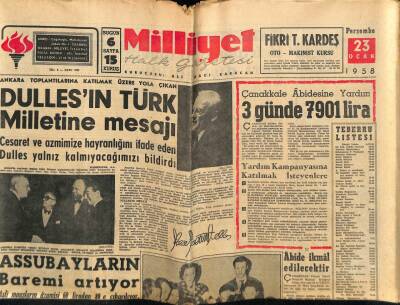 Milliyet Halk Gazetesi 23 Ocak 1958 - Kıbrıs Rumları Birbirine Girdi GZ74477 - 1
