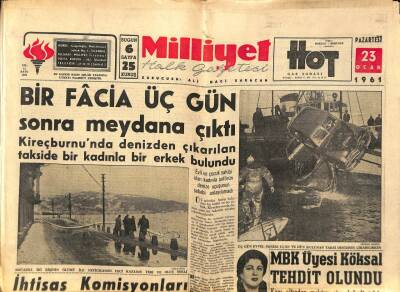 Milliyet Halk Gazetesi 23 Ocak 1961 - Mustafa Kemal Derneği Kongresinde Karışıklık Çıktı - MBY Üyesi Köksal Tehdit Olundu GZ92828 - 1