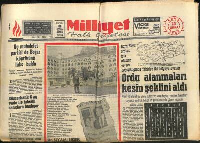 Milliyet Halk Gazetesi 23 Şubat 1968 - Rumların Anayasa Taslağında Türkler Bir Azınlık Sayılıyor GZ118738 - 1