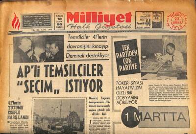 Milliyet Halk Gazetesi 23 Şubat 1970 - ODTÜde İstifalar Geri Alınıyor GZ86395 - 1