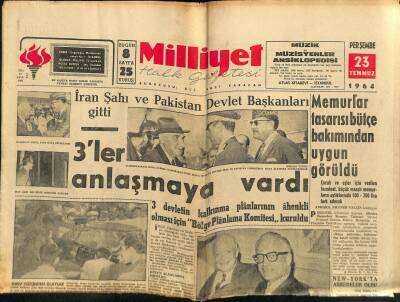 Milliyet Halk Gazetesi 23 Temmuz 1964 - Papandreu , İngiltere İle de Anlaşamadı - Alain Delon Nihayet Wood İle Evleniyor GZ121424 - 1