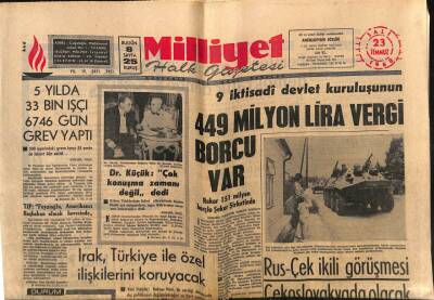 Milliyet Halk Gazetesi 23 Temmuz 1968 - Irak , Türkiye İle Özel İlişkilerini Koruyacak GZ79591 - 1