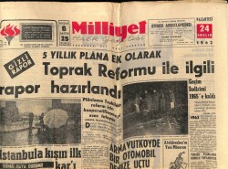 Milliyet Halk Gazetesi 24 Aralık 1962 - 5 Yıllık Plana Ek Olarak Toprak Reformu İle İlgili Rapor Hazırlandı GZ70472 - 1
