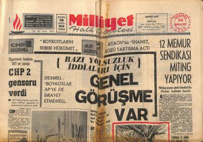 Milliyet Halk Gazetesi 24 Aralık 1969 - TÖS Ve İLKSENin Kapatılması İstendi - Ticari İlimler Akademisi Yarın Öğretime Başlıyor GZ92839 - 1