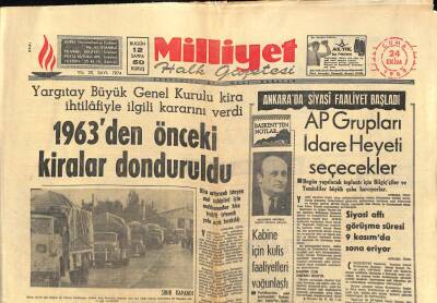 Milliyet Halk Gazetesi 24 Ekim 1969 - 1963den Önceki Kiralar Donduruldu GZ88902 - 1
