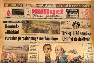 Milliyet Halk Gazetesi 24 Nisan 1977 - Belçikada Hükümeti Tindemans Kurtaracak GZ85741 - 1