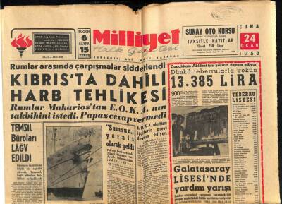 Milliyet Halk Gazetesi 24 Ocak 1958 - Galatasaray Lisesinde Yardım Yarışı GZ74478 - 1