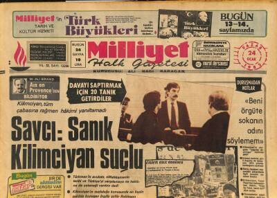Milliyet Halk Gazetesi 24 Ocak 1982 - Kilimciyan , Tüm Çabasına Rağmen Hakimi Yanıltamadı GZ127209 - 1