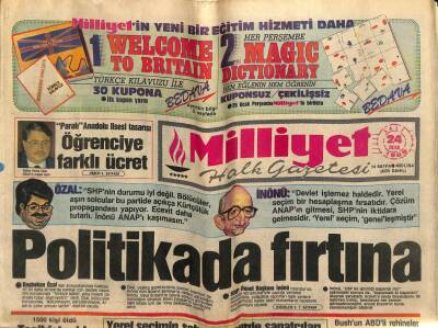 Milliyet Halk Gazetesi 24 Ocak 1989 - Hülya Koçyiğit Aday Anneanne GZ62488 - 1